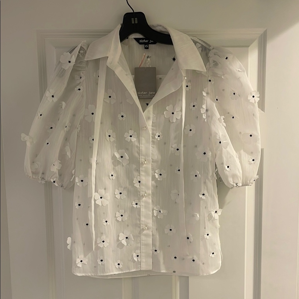 Sister Jane White Floral Women's Top